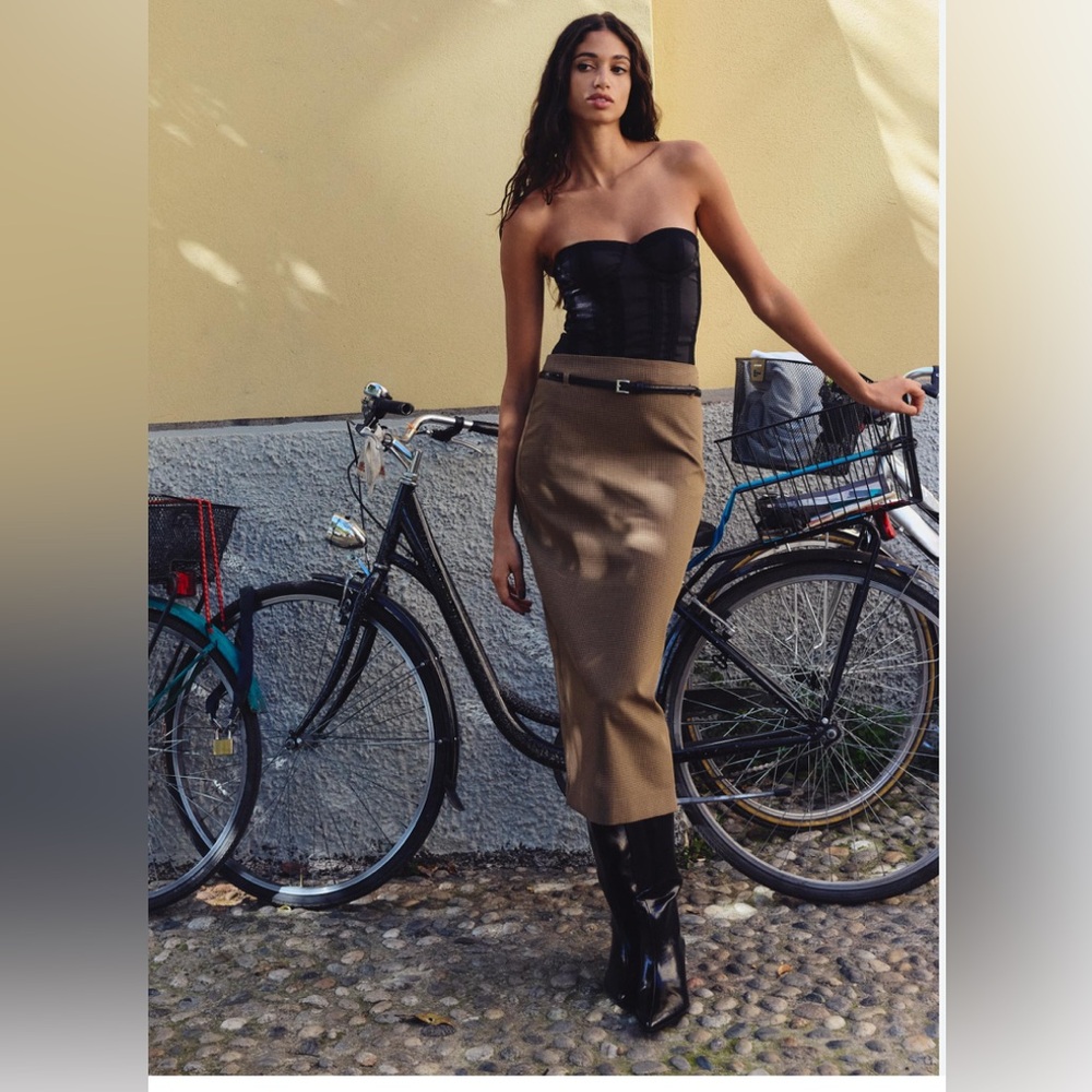 Zara Brown Pencil Skirt